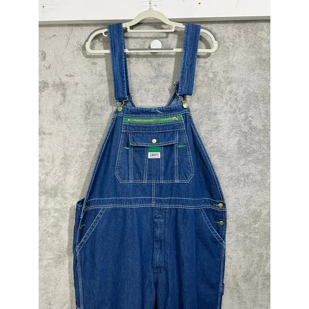 Liberty Denim Bib Overalls 42x28 Farmer Carpenter Workwear Utility